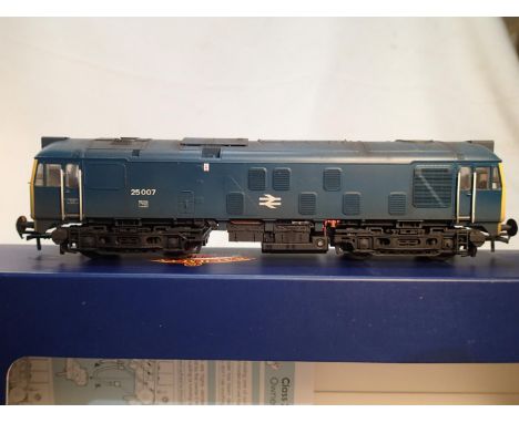 OO scale Bachmann 32-442 class 24/1, re-finished as 25007, BR blue, weathered (Bens Resprays), near mint, storage wear to box
