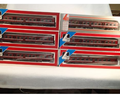 OO scale rake of six Lima Belgian Railways Express coaches, near mint, storage wear to box. UK P&amp;P Group 1 (£16+VAT for t