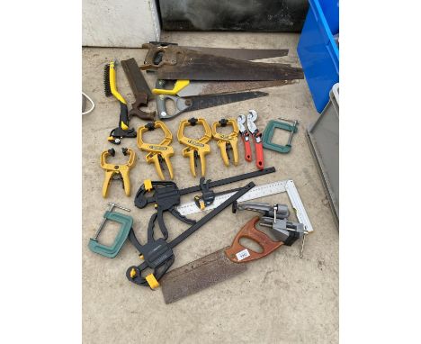 VARIOUS TOOLS - CLAMPS, SAWS ETC 