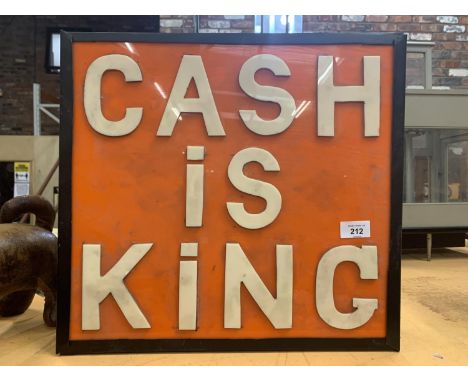 A 'CASH IS KING' ILLUMINATED LIGHT BOX SIGN 