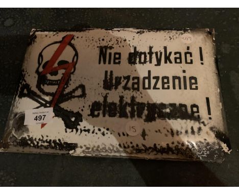 AN ENAMEL SIGN 