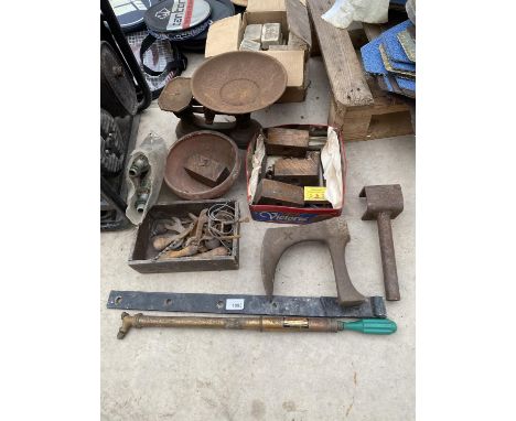 VINTAGE SCALES, SHOE LAST ETC 