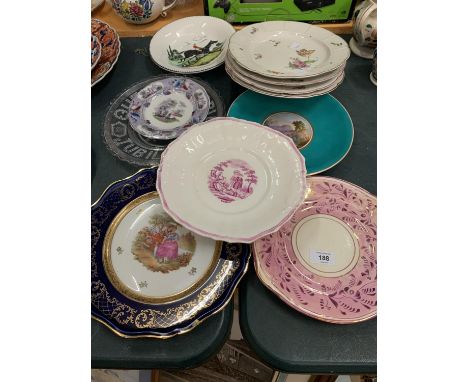 VARIOUS CERAMIC PLATES TO INCLUDE LIMOGES, WORCESTER ETC 