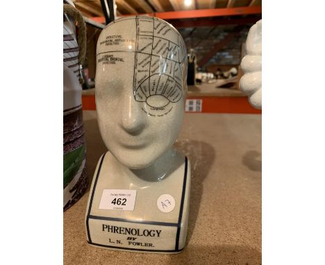 A CERAMIC L.N FOWLER SCIENTIFIC PHRENOLOGY HEAD 