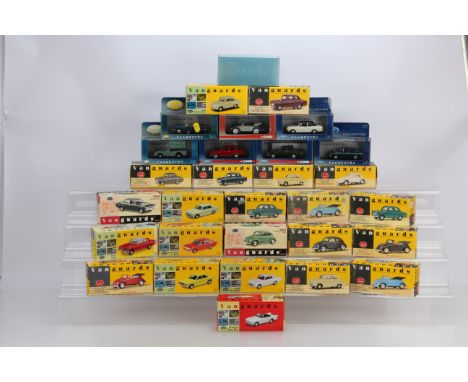 Vanguards by Lledo/Corgi Postwar Ford VW and Alpine Cars, all boxed/cased, 1:43 scale Ford, Consul (2) different, Popular, Co