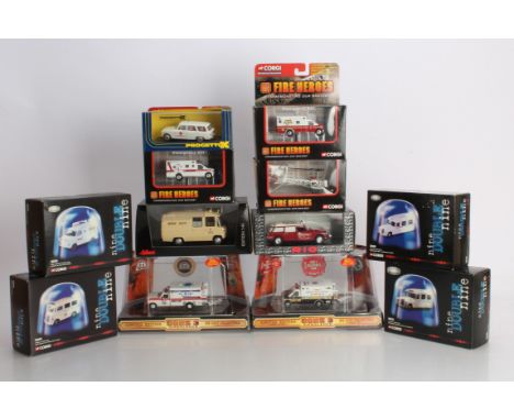 Modern Diecast Civilian Ambulances and Other Emergency Vehicles by Corgi and Others, all boxed or bubble packed, Corgi, Fire 