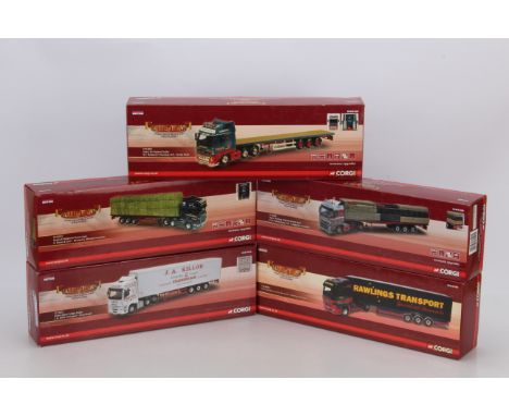 Corgi Diecast Hauliers of Renown, five boxed examples, CC13915 Foden Alpha Fridge Trailer JA Killoh Transport, CC13721 Scania