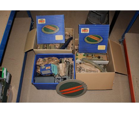 A very large collection of Hornby-Dublo 00 Gauge 3-rail track Points  and accessories,  comprising D1 Turntables (3,two boxed