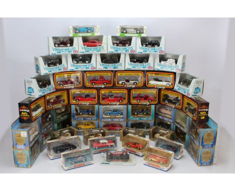 Modern Diecast Pre and Postwar Private and Commercial Vehicles, all boxed/packaged 1:43 scale, ERTL Classic Vehicles (18) one