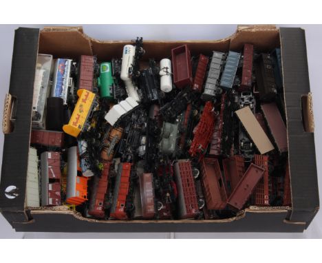 Lima Fleischmann Roco Liliput and other makers HO gauge four wheel freight wagons,  including Electroten freight van Liliput 
