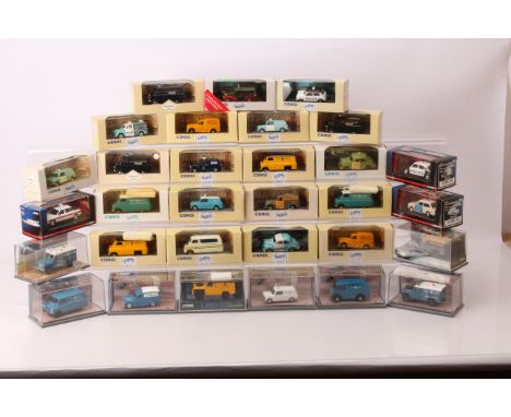 Corgi Vintage Emergency Vehicles, all boxed/cased, Police models, 99806 Bedford Dormobile (3), 96855 Morris 1000 van Wiltshir