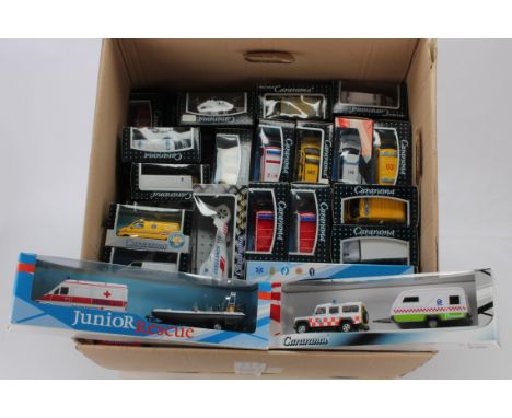 Modern Diecast Emergency Vehicles by Cararama, all boxed 1:43 scale and larger mainly civilian some military, individual boxe