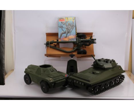 Palitoy Action Man Vehicles Helicopter and SAS Parachute Accessory Pack, Parachute Attack Set, in original box, appears compl