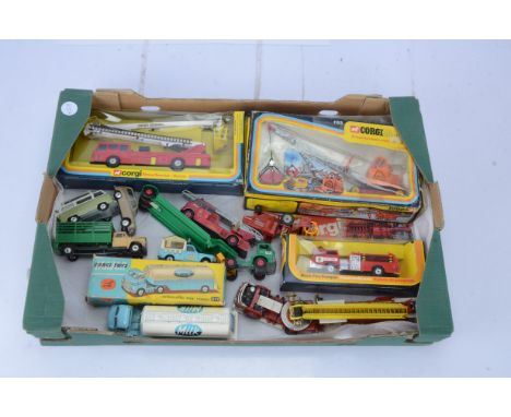 Corgi and Matchbox Postwar and Later Private and Commercial Vehicles, boxed models 1129 Milk tanker, 1126 Simon Snorkel Denni