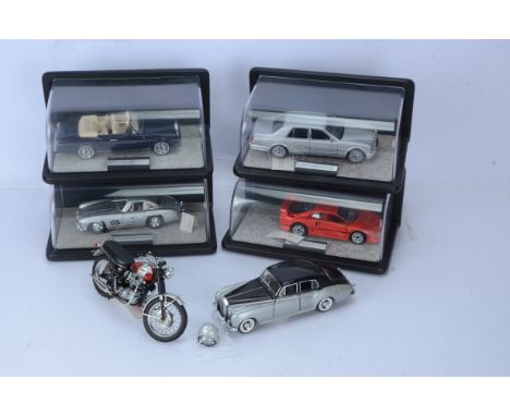 Unboxed 1950s and Later Cars and Motorbike By Franklin Mint,  1:24 scale cars, 1998 Rolls Royce Silver Seraph1954 Mercedes Be