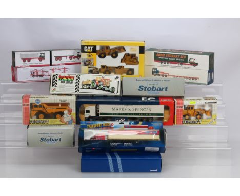 Modern Diecast Haulage Commercial and Construction Vehicles, all boxed, Tekno 1:50 scale Marks &amp; Spencers ERF articulated