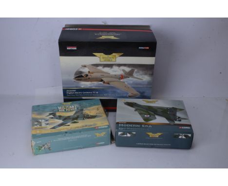 Corgi Aviation Archive Postwar Military Aircraft 1:72 Scale,  three boxed examples, AA34707 English Electric Canberra RNAS Ye