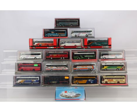 Corgi Original Omnibus Modern Coaches, all cased 1:76 scale, in various liveries from various regions, includes OM46105 Plaxt