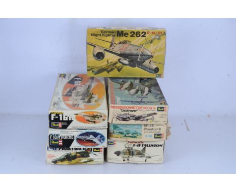 Vintage Revell 1:32 Scale Military Aircraft Kits, all boxed, WWII and later, H-275 Me 262, H-250 Me Bf 110 Destroyer, H-187 P