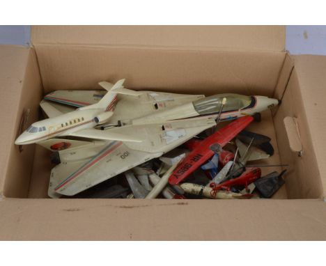 Model Aircraft, a collection of model aircraft plastic, diecast and resin in various scales all dirty from display, military 