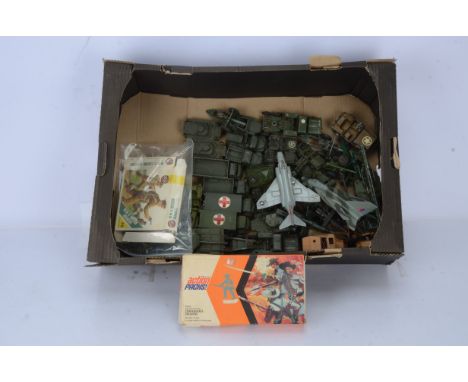 Postwar and Later Playworn/Unboxed Diecast Military Vehicles and Figures, WWII and later vehicles by Dinky, Corgi, Crescent a