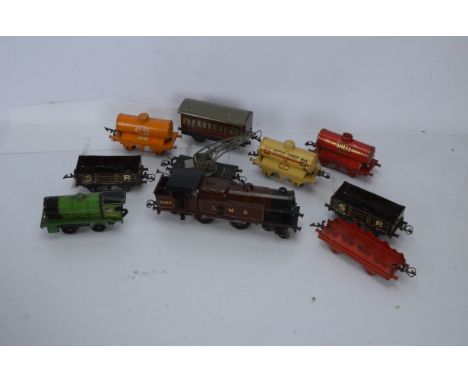 Hornby 0 Gauge pre-war electric LMS Maroon No 2 Special Tank Engine and Goods rolling Stock, No 2 2180 Locomotive, F-G, non H