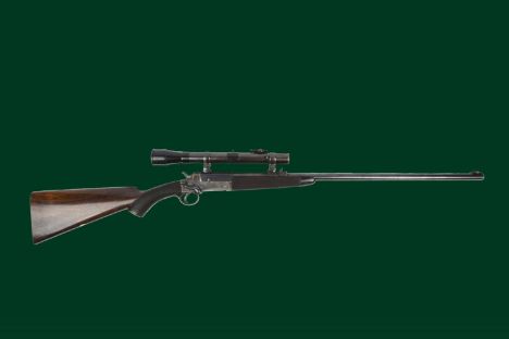John Rigby &amp; Co.: a .297/250 side lever hammer rook rifle, serial number 4006, stepped profile round barrel 26 in. with f