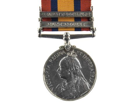 A Queen's South Africa Medal to Private Thomas Owens, Volunteer Company Royal Irish Rifles, first type (b), 2 clasps: Cape Co