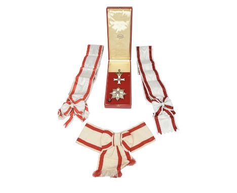 The Order of Merit of the Sovereign Military Order of Malta: a cased set of insignia, silver, silver-gilt and enamels, compri