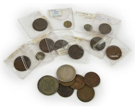 China: a small quantity of coins, including: Empire, standard unified coinage, brass cash (Y 7), near very fine; Republic: Yu