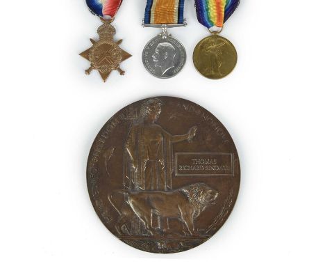 The Great War trio to fatal casualty Sergeant Thomas Richard Sindall, 18th Battalion London Regiment: 1914-15 Star (351 SJT. 