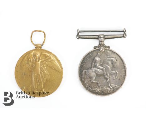 WWI medal group, named to 18-1615 Pte W. Russell Durham Light Infantry, including British Empire Imperial Forces campaign med