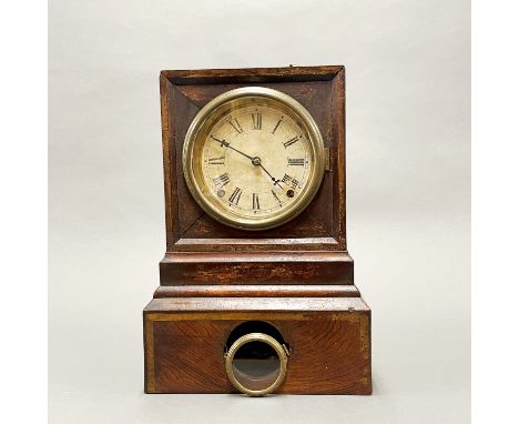 A 19thC J. C. Brown rosewood veneered mantel clock, H. 38cm, W. 26cm.