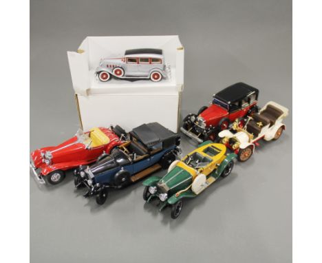 Five large diecast model vehicles, largest 24cm.