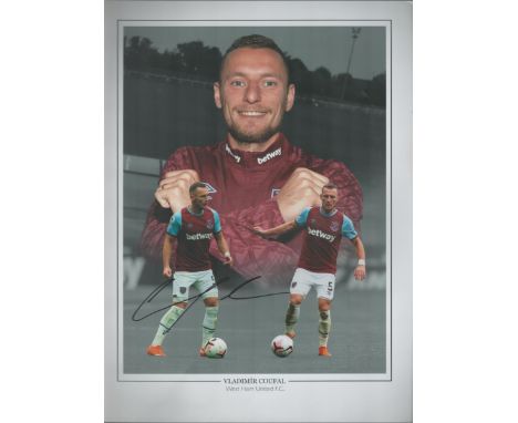 Vladimir Coufal West Ham United F.C. signed 16x12 inch colour print. Good condition. All autographs are genuine hand signed a
