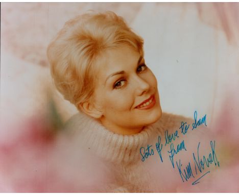 Kim Novak signed colour 10 x 8-inch photo to Sam. American retired film and television actress and painter. Her contributions