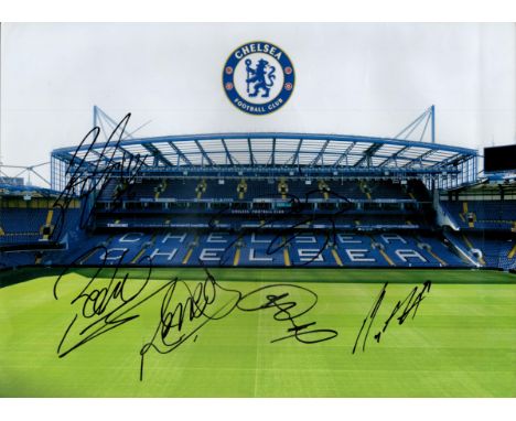 Multi signed Ruben Loftus-Cheek plus 5 others. Colour Print 16 x 12 Inch Chelsea Football Club 2011-2012 Season'. Good condit