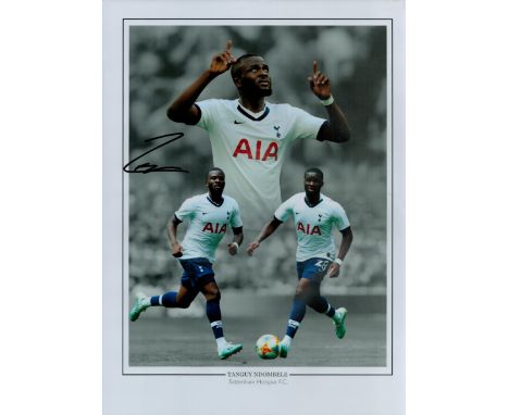 Tanguy Ndombele signed Colour Print 16x12 Inch. 'Tottenham Hotspur F.C'. Good condition. All autographs are genuine hand sign