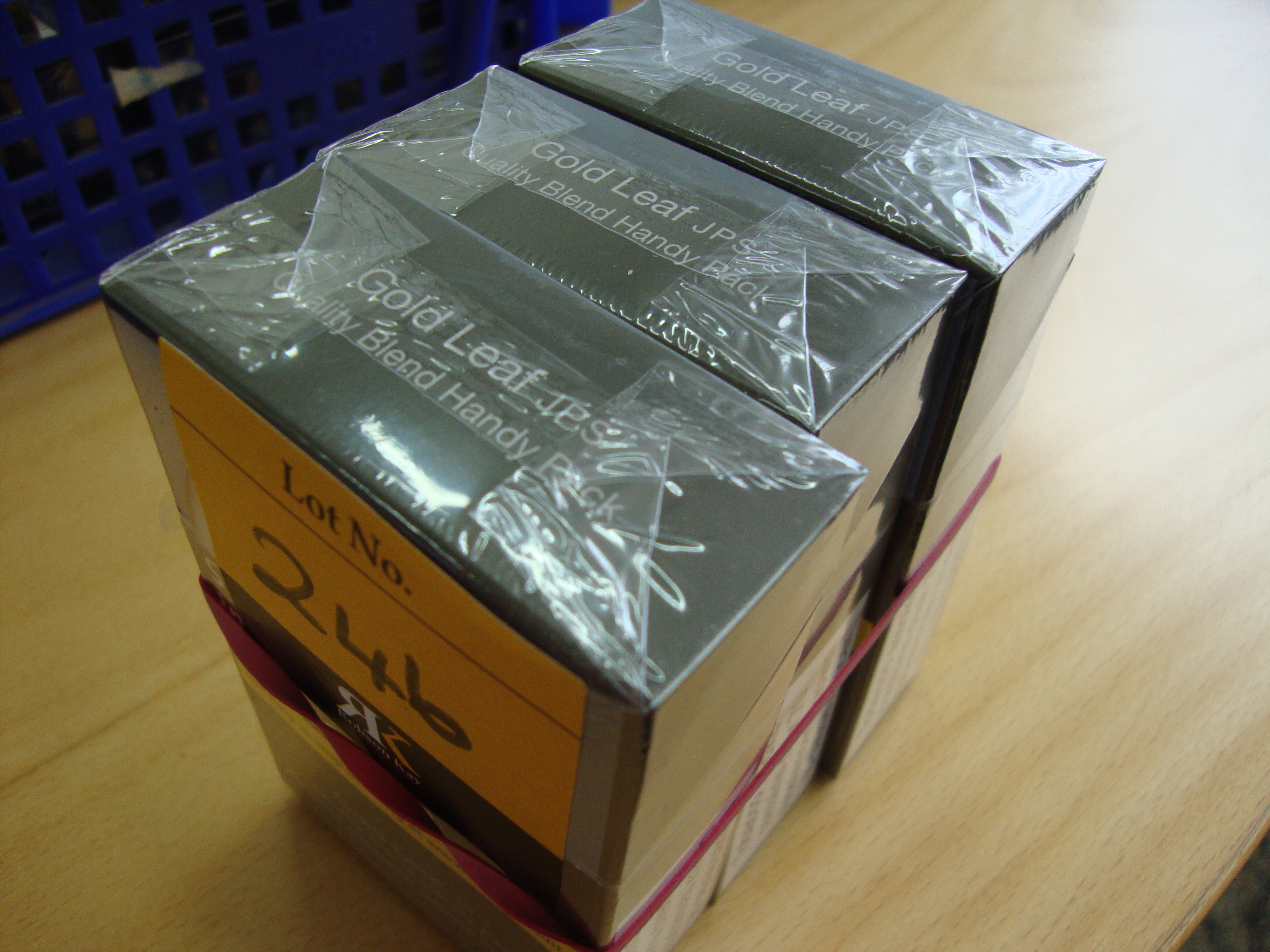 3 off 30gr boxes of JPS Gold Leaf Quality Blend Tobacco, each box