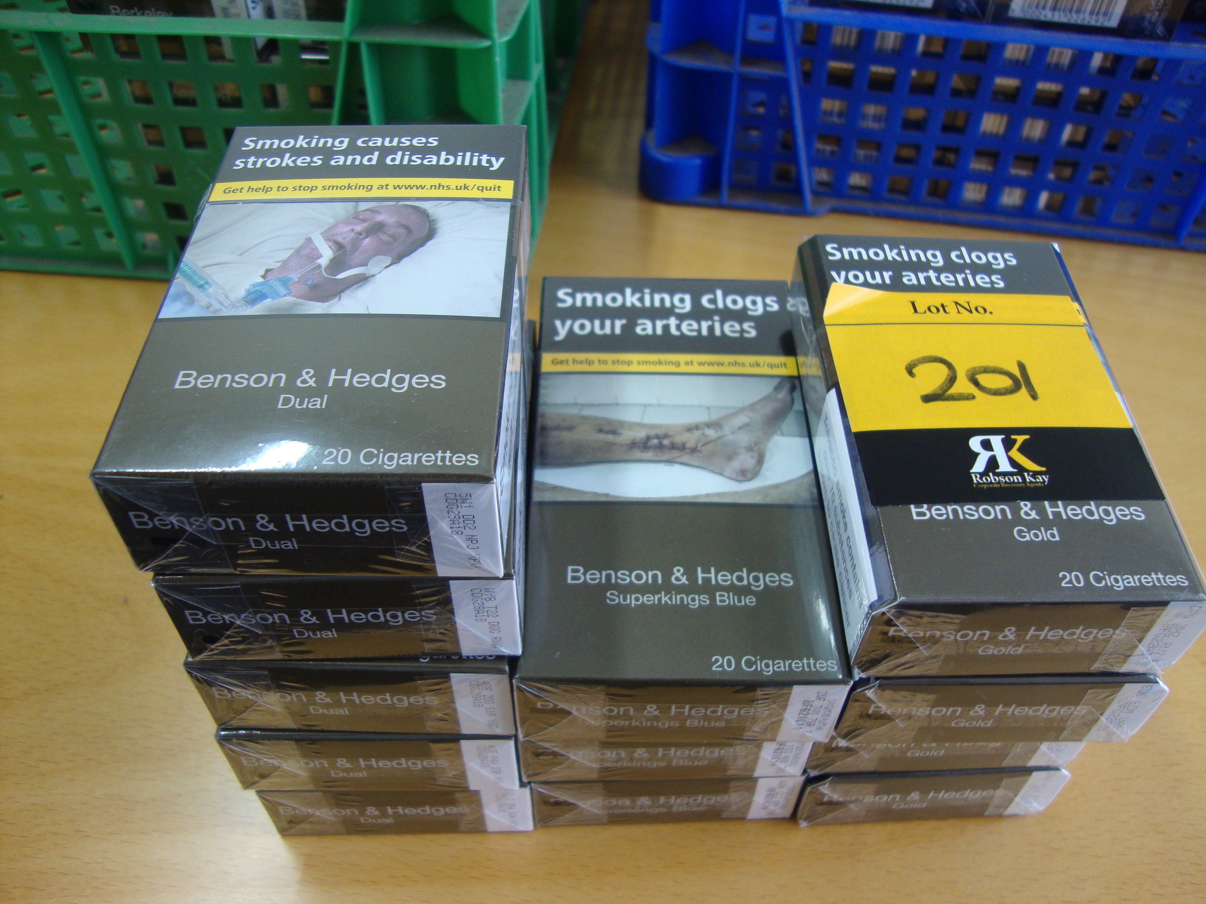12 packs of Benson & Hedges cigarettes, comprising 4 packs of Gold, 5