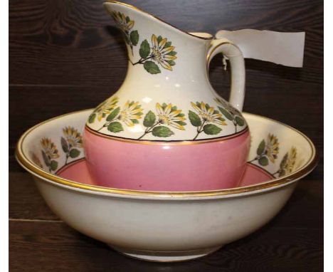 LARGE WASH BASIN AND JUG