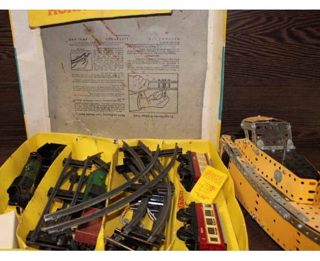 LOT OF TRAIN SETS
including Hornby, steam engines and vintage Meccano