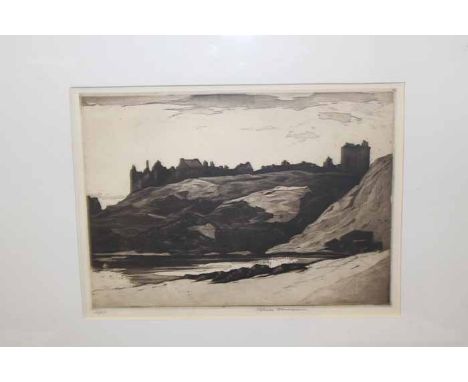 J. BRUCE CAMERON,
A SCOTTISH STRONGHOLD
aquatint, signed and numbered 28/50
20cm x 28cm
Mounted, framed and under glass
Label