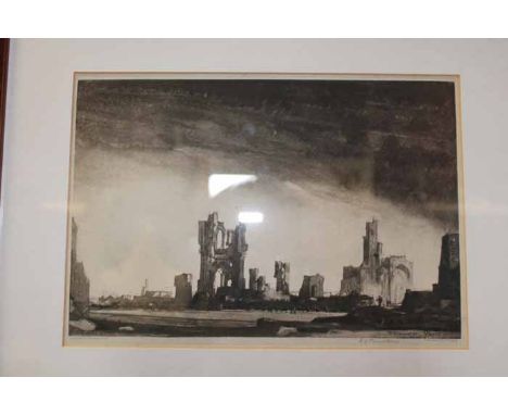 AFTER SIR DAVID YOUNG CAMERON RA RSA RWS RSW RE (SCOTTISH 1865 - 1945),
YPRES, 1917
facsimile print signed by the artist in p