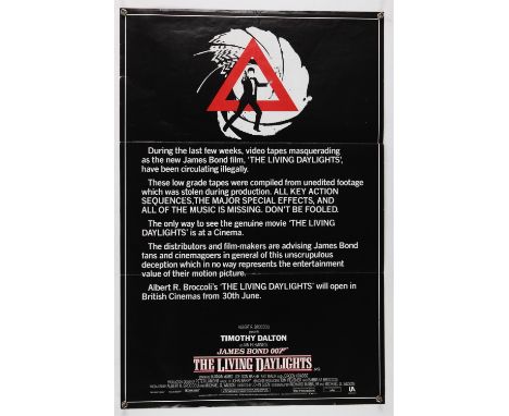 James Bond The Living Daylights (1987) UK Double Crown film poster, Piracy Style, folded, 20 x 30 inches. 