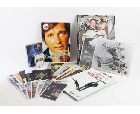 James Bond collection including two original 10 x 8 inch black and white photos, both stamped National film archive on revers