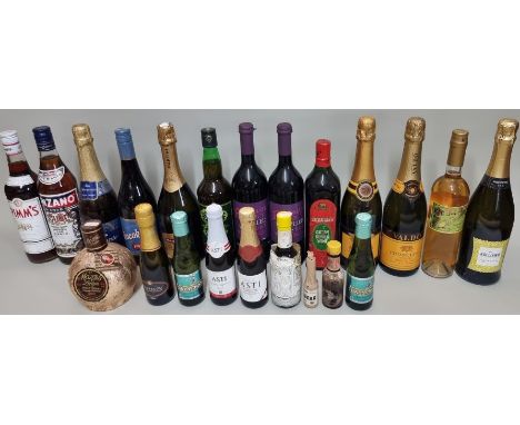 A mixed group of wine and similar, to include: four 75cl bottles of Prosecco; and two chocolate liqueurs. (22) 