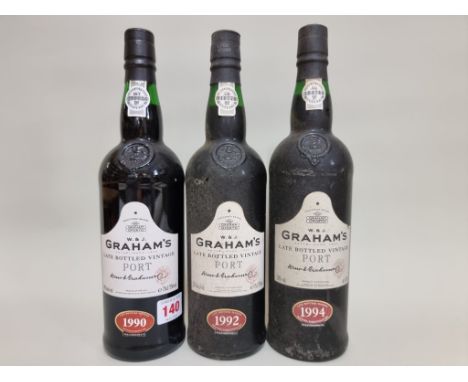 Three 75cl bottles of Graham's LBV port, comprising: 1990, 1992 and 1994. (3) 