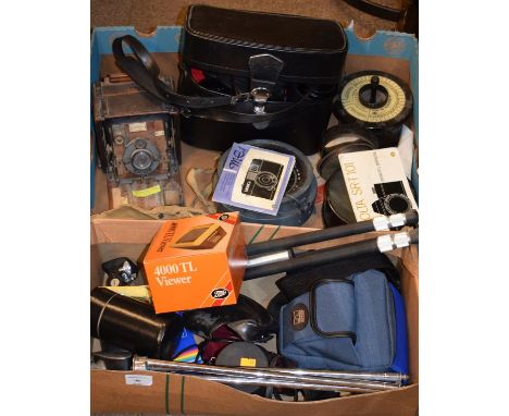 Photography - Quantity of cameras, accessories etc together with a maritime compass etc   Condition: 