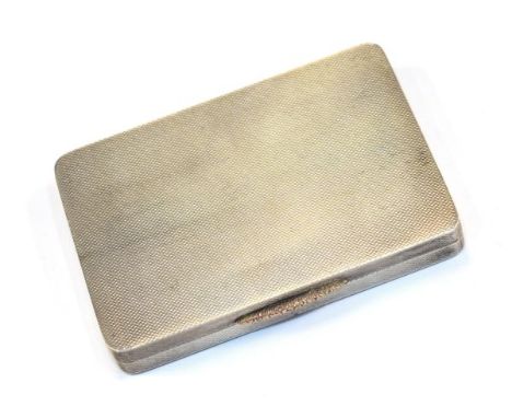 Edward VIII engine turned silver rectangular box, Birmingham 1936, 3.1oz approx   Condition: 